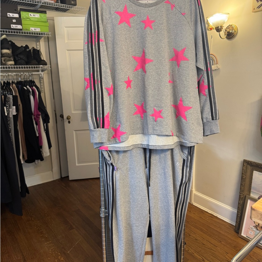 #3: Torrid Gray Track Suit Set with Pink Stars